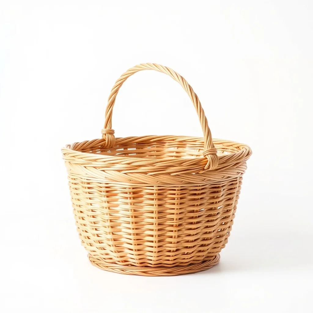 Panier osier naturel tressé à la main avec anse, en gros pour fleuristes et boutiques